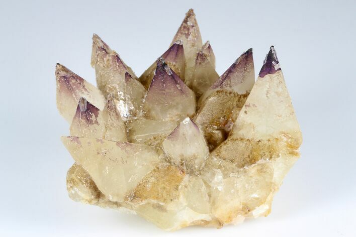 Calcite Crystal Cluster with Purple Fluorite (New Find) - China #177607